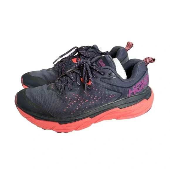 Hoka Women's Challenger ATR 6 Navy Pink Trail Shoes Sz. 8 - Picture 2 of 12